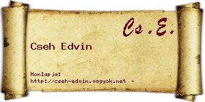 Cseh Edvin névjegykártya